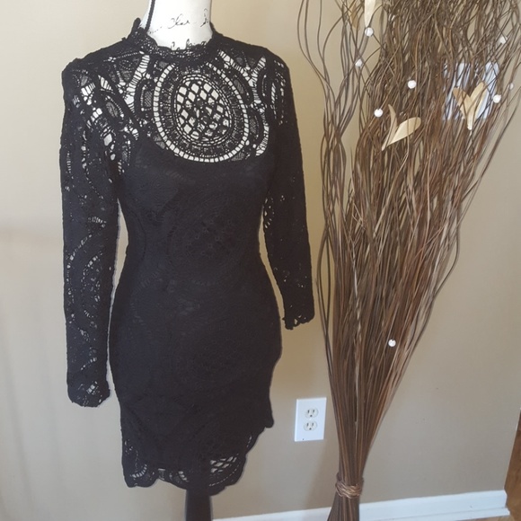 Nellis Dresses & Skirts - Nellis black lace dress size S womens sexy!!